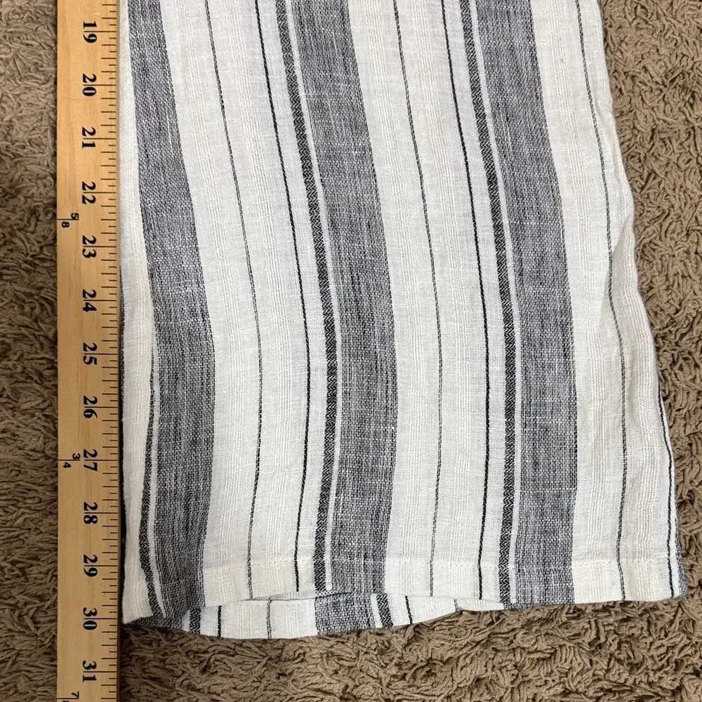 Reformation Striped High Rise Wide-Leg Linen Pants Size 0 Coastal Resort Boho